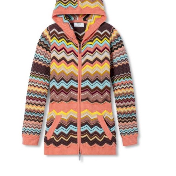 Zig Zag Hooded Zip-Up Cardigan Missoni Small - Picture 3 of 4
